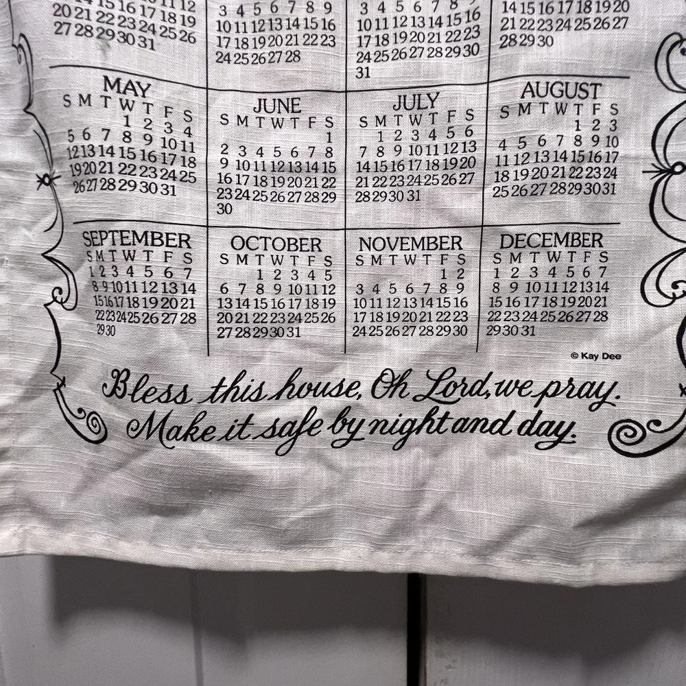 2019 Hanging Tea Towel Calendar Bless This House Red Barn Kay Dee 16